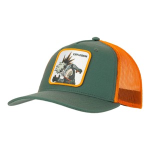 My Hero Academia Bakugo In White Square Green Trucker Hat - 1 of 4