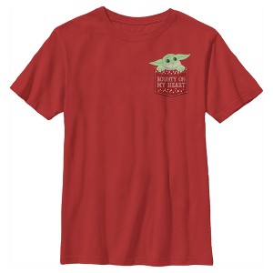 Boy's Star Wars The Mandalorian The Child Bounty Heart Pocket T-Shirt - 1 of 3