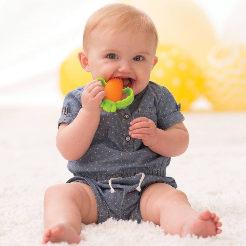 Infantino Little Nibbles Textured Silicone Teether - Carrot, 3 of 10