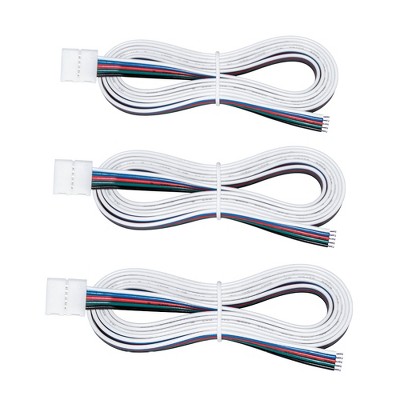 Armacost Lighting 5 Pin RGB+W LED Strip Light 48 in Tape to Wire Connectors 3pk Light Accessory