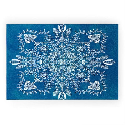 Sunshinecanteen Flores Cyan 36" x 24" Welcome Mat - Society6