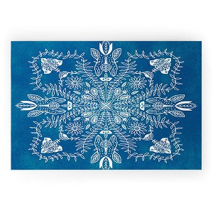 Sunshinecanteen Flores Cyan 36" x 24" Welcome Mat - Society6 - 1 of 4