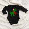 The Juniper Shop Dino Present Baby Long Sleeve Bodysuit - 6 Month - Black - 2 of 3