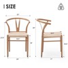 PAGED Dining Chairs Set of 2,Metal Wishbone Kitchen Chairs with Woven Rattan Seat,Chairs for Kitchen,Living Room,Dining Room,Natural - 3 of 4
