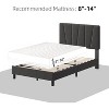 Twin/Full/Queen/King Size Bed Frame With Adjustable Headboard, Linen Upholstered Platform Bedframe With Strong Wooden Slats, Mattress Foundation, No - 4 of 4