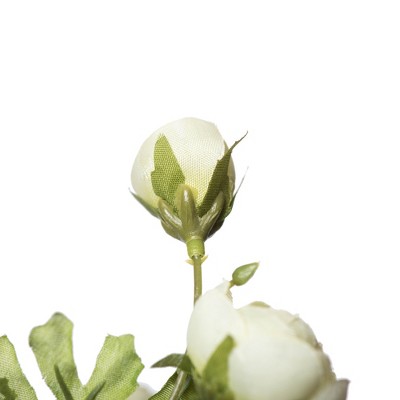 Lush Green 19" Faux Ranunculus Bush Arrangement