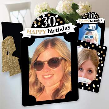 3 Pack 30th Birthday Decorations, Black and Gold Cascading