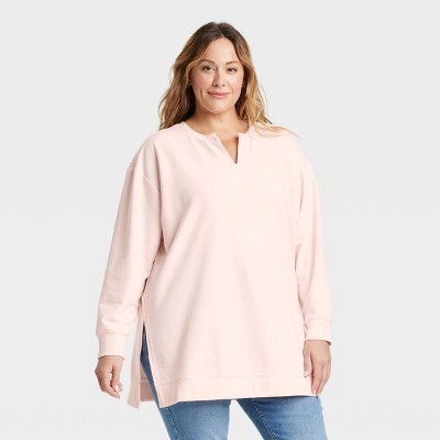 Women's Pullover Sweatshirt - Ava & Viv™ Pink 3X