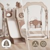 12-in-1 Toddler Slide Playset – Indoor & Outdoor Kids Slide with Basketball Hoop, Golf & Drawing Board (Beige & Rosy Brown, 54×62×39 in) - 4 of 4