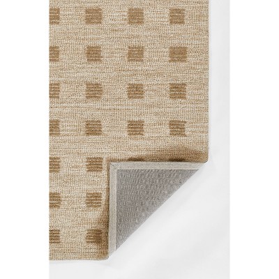 Natural Beige Hand-Tufted Wool Geometric Rug 3'6" x 5'6"