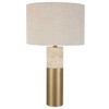 Uttermost Gravitas Elegant Brass & Stone Table Lamp – 27.5"H x 16"W x 16"D, Plated Brass Base with Travertine Accent & Linen Shade - 3 of 4