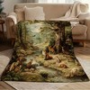 Lomsoe Vintage Woodland Harmony Scene Flannel Blanket - All Seasons Soft and Warm Throw Blanket for Napping, Camping, Travel, Office, Home Decor - 4 of 4