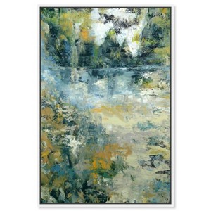Art Remedy Green Moss Monet Garden Green Abstract Wall Art Framed - 1 of 4