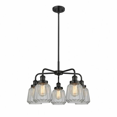 Chatham - 5 Light Stem Hung Chandelier In Art Deco Style-13.5 Inches Tall and 24.5 Inches Wide