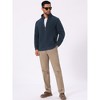 INSPIRE CHIC Men's Stand Collar Full Zip Long Sleeve Plush Fleece Winter Jacket - 2 of 4