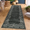 Washable Modern Floral Rug - Stain Resistant Indoor Carpet with Non-Slip Backing Low Pile Floor Cover for Living Room Bedroom Office Dining Room - 2 of 4