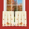 Collections Etc Embroidered Scrolling Autumn Leaves Window Curtains - 2 of 3