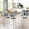 Hooseng Bar Table and Chairs Set of 7, Farmhouse Counter Height Pub Set for 6 Dining Table Set, Tall Dining with 6 PU Leather Chairs - 3 of 4