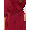 cheibear Women's Satin Silky Lounge Nightdress with Robe 2 Pcs Sleepwear Pajama Sets - 4 of 4