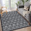 Area Rug Modern Floral Washable Rugs Ultra-Thin Non Slip Living Room Rug Low Pile Boho Floral Carpet Trellis Distressed Bedroom Rugs - 2 of 4