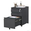 3-Drawer Cold-Pressed Plate File Cabinet with Lock | Mobile Filing Cabinet for A4/Letter/Legal | Fully Assembled - 4 of 4