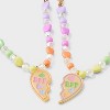 Girls' 2pk BFF with Broken Heart and Bright Beads Necklace Set - Cat & Jack™️: Acrylic, Zinc Alloy, 3 Inch Extender - 3 of 3