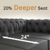 6 Seater 3pcs Linen Chesterfield Couches, Armchair Loveseat Sofa Set Tufted Couch for Living Room -Morden Fort - 2 of 4