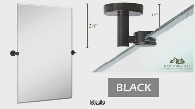 Elegant Rectangular Frameless Pivot Mirror with Polished Chrome Anchors, 24" x 36"