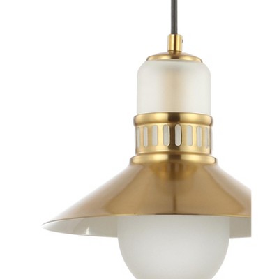 Colin 9.75" Brass Gold Adjustable LED Glass Globe Pendant