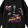 Cobra Kai Snake and Character Logo with Never Dies Slogan Youth Black Crew Neck Sweatshirt - image 2 of 2