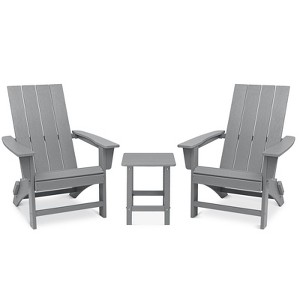 GARPROVM 2 Upgraded Folding HDPE Adirondack Chairs with Side Table Weather-Resistant For Outdoor - 1 of 4