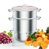 Winado 3-Tier 11QT Stainless Steel Juice Steamer Pot With Glass Lid And Handle - 2 of 4