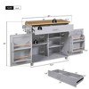 Rolling Kitchen Island with Rubber Wood Top, Storage, Spacious Drawer with Divider & Internal Rack, Adjustable Shelf Tower Rack - image 4 of 4