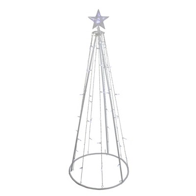  Northlight 5' Pure White LED Lighted Cone Tree Outdoor Christmas Decoration 