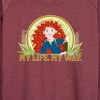 Women's - Disney Princess - My Life My Way Lightweight French Terry Wide Neck Long Sleeve Graphic Shirt - 2 of 4