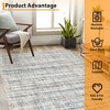 coucheta Machine Washable Area Rug, Modern Abstract Stain Resistant Low-Pile Faux Linen Design Carpet with Non Slip Backing, for Living Room, Bedroom - 3 of 4