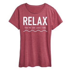 Women's - Instant Message - Relax Lake Time Short Sleeve Graphic T-Shirt - 1 of 4