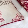 TopComfy Support Pillow Merry Christmas Embroidered Poly Linen Throw Pillow for Holiday Decor, Red, 17"*17"*10" - 3 of 4
