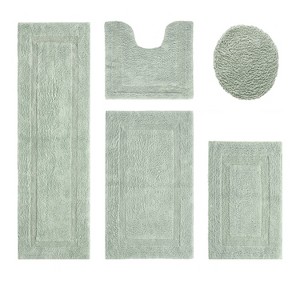 Lux Premium 100% Cotton Tufted Solid Reversible 5 PC Bath Rug Set – Ultra-Soft, Water-Absorbent, Durable, Machine Washable Bathroom Rug - 1 of 4