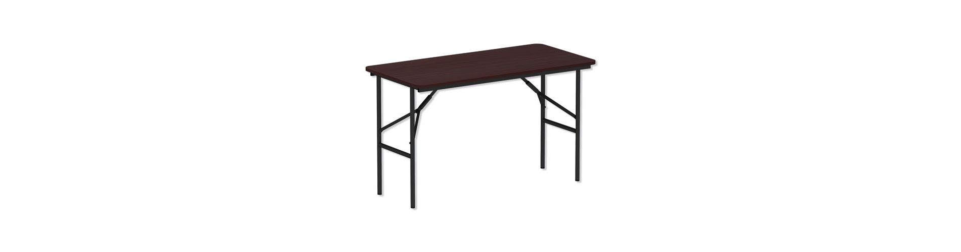 Alera Wood Folding Table, Rectangular, 48w x 23.88d x 29h, Mahogany