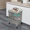 YIYIBYUS Rolling File Cabinet with 5 Drawers, Craft Cart Organizer with Wheels, Silver - 2 of 4