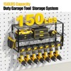 Vynxaria Heavy Duty Metal Power Tool Organizer - 7 Drill Holders, Garage Storage Rack, Pegboard Compatible Workshop Shelf | Valentine's Gift for Men - 4 of 4