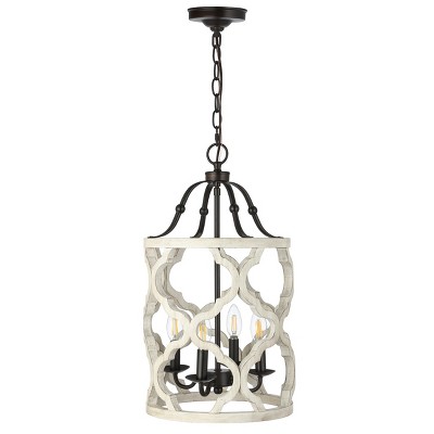 Quinby Pendant - Oil-Rubbed Bronze (Black) /White - Safavieh