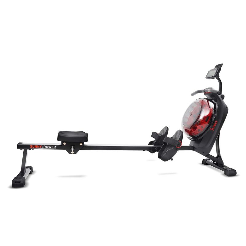 Sunny Health &#38; Fitness Hydro Dual Resistance Smart Magnetic Water Rowing Machine - Black/Red, 3 of 11