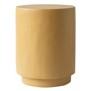 LeisureMod 14” Wide Round Side Table in Fiberstone End Table with Tapered Base, No Assembly for Indoor and Outdoor Use Ramble Collection - 1 of 4