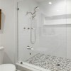 Cobbe Shower Faucet Set with 5 Settings ABS Dual Shower Head, Tub Spout and 59-Inch Hose 3-Handle Wall Mount Shower System Brushed Nickel - 3 of 4