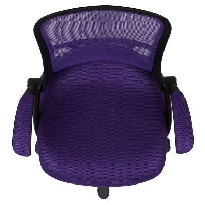 Ergonomic High-Back Purple Mesh Swivel Office Chair with Adjustable Arms