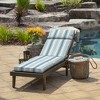 ARDEN Outdoor Chaise Cushion, 22 x 77, Rain-Proof, Fade Resistant French Blue Linen Stripe - 2 of 4