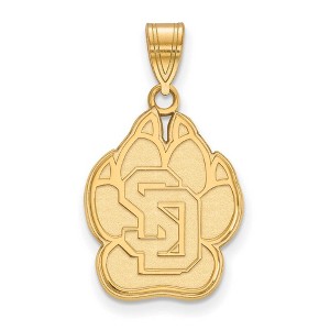 Black Bow Jewelry 14k Yellow Gold Plated Sterling Silver South Dakota Coyotes NCAA Large Pendant - 1 of 3