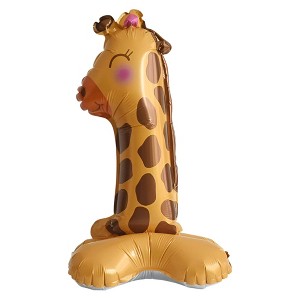Unique Bargains Standing Animal Print Number Balloon Foil Decoration for Party Colorful - 1 of 4